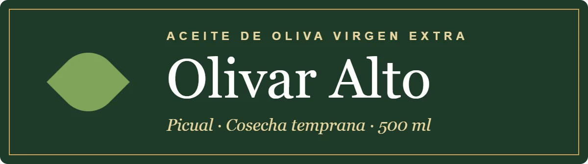 Diseño de etiqueta para aceite de oliva