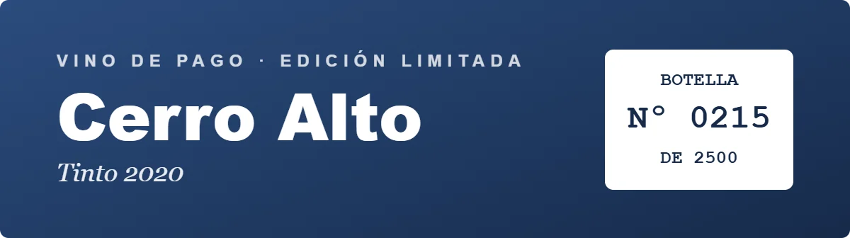 Diseño de etiqueta numerada para vino de pago